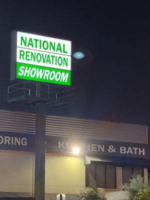 Lighted pole sign we made and installed in Anaheim for National Renovation