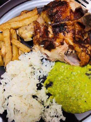 Chicken, Ahi, fries and rice!