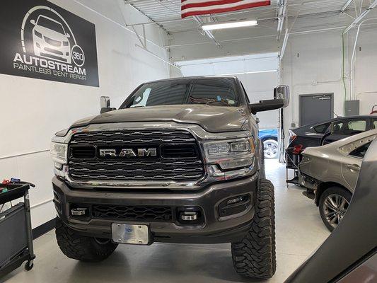 Beautiful new RAM truck after our PDR and detail