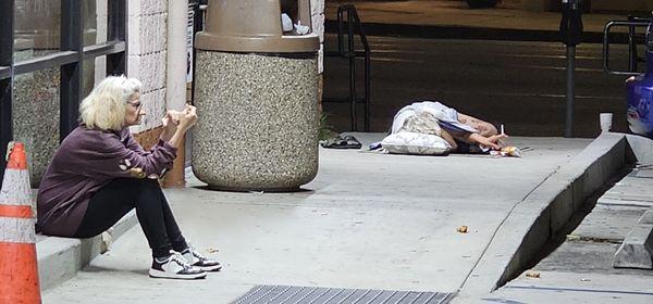 The bums like to use this place as their hub from time to time