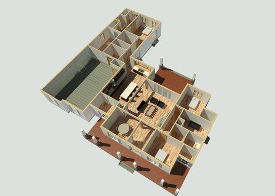 County Home Floor Plan 3D Design
