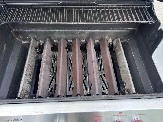 After grill cleaning