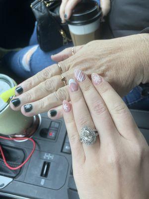 Snowflake nails for new years