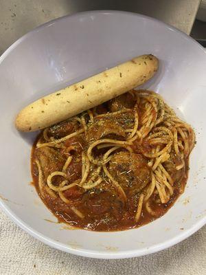 Spaghetti & meatballs that's lip smacking good!!