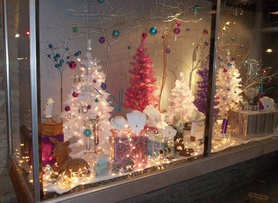 Ace of Diamonds' beautiful front window decorated for the Christmas season!