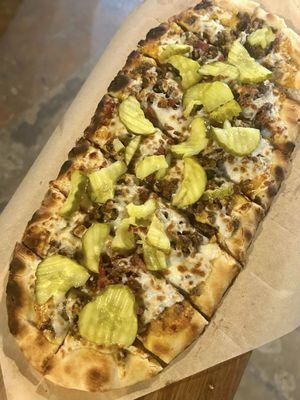 Cheeseburger Flatbread Pizza