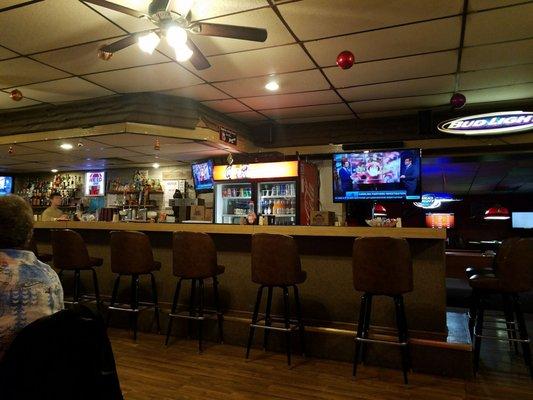 Bar area from a booth