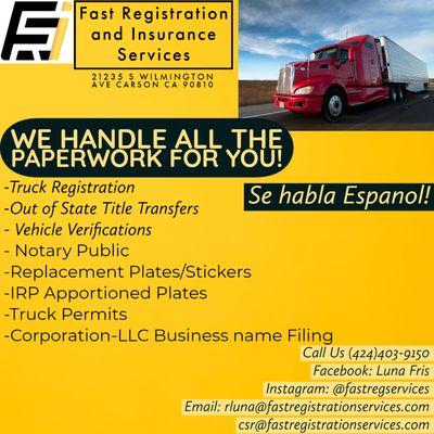 Fast Registration and Insurance Services