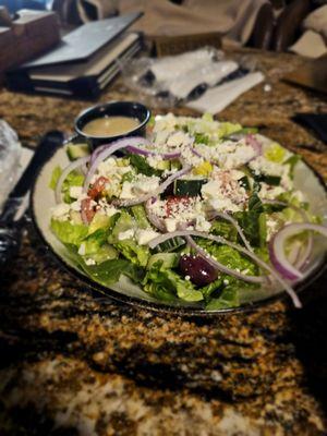 Half-portioned Greek Salad