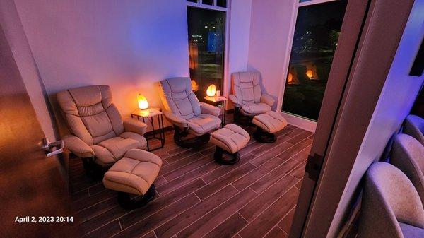 Salt candle relaxation waiting room