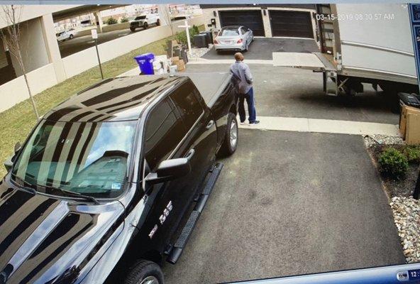 Homeowner standing next to the Liberty Transportation truck that lied and said that I was not home and they drove off.