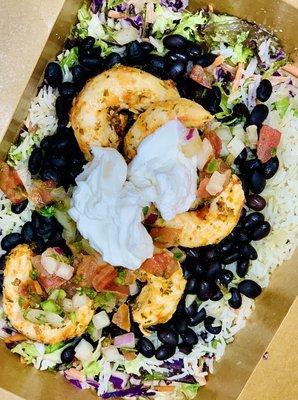 Flavors Mexican Shrimp bowl. 100% vegan