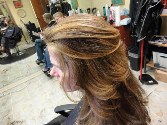 This is my 'very on' industry recognized "Blonde on Bronze" technique! Here we have an example of a deeper variation of "Bronze".