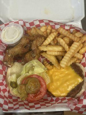 6wings Hamburger Combo Lemon Pepper