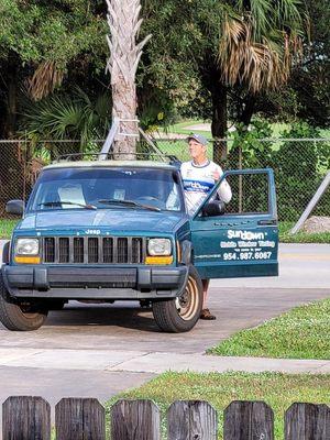 Professionally arguing and yelling at me about his terrible service and workmanship.