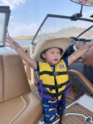 OMG baby on the boat! He loved it.