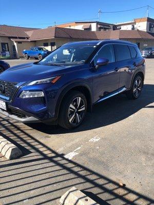 My finished car like brand new! The door was damaged when I Sideswiped a pole And damaged my front bumper.