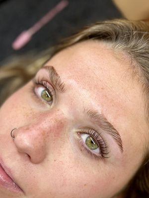 The "Full Glow" (lift and tint + lamination and brow cleanup)