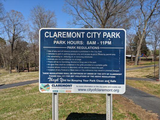 Claremont Park rules