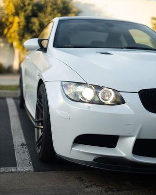Satin white wrap bmw 3 series.