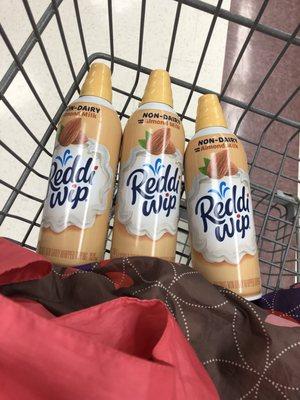 w00t! The kids were excited to find almond milk Reddi Wip here. The coconut milk RW is here too! They loved it in their hot chocolate