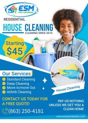 Clean your house today at a discounted price.
esmprocleaners.com