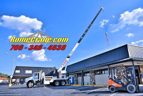 https://RomeCrane.com Call 706-346-4638 Rome Crane Rental - National Crane with 80 feet of reach Call 706-346-4638
