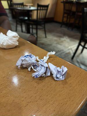 Server never cleaned throughout the entire dinning