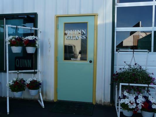 Our Quinn Glass workshop door