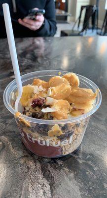 Happy bowl with added chocolate chips.