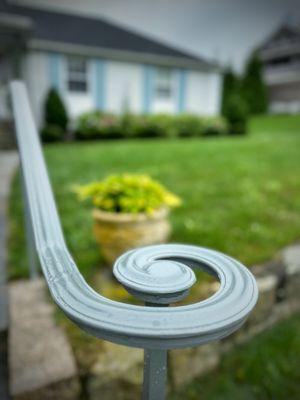 Traditional Ornamental with Horizontal Volutes Painted Mouse Grey