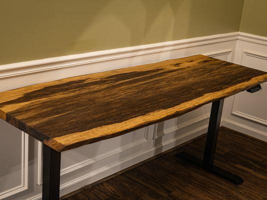 Black Limba Desk with Electric Standing Desk Base