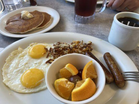 Stole the hash browns from my husband's plate.
