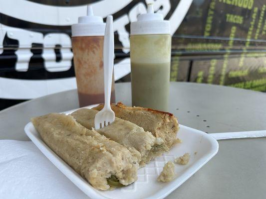 Some tamales - cheese, chicken, and pork