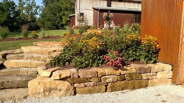 Natural Stone Steppers and Bed
