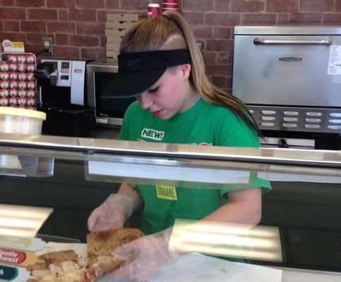Sarah the sandwich girl makes excellent sandwiches.