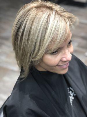 Highlight and and haircut