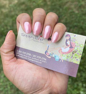 Pink glitter manicure by Alicia!