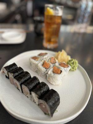 Yellowtail was fresh and perfect and the spicy same showcased fresh salmon by using subtle seasoning