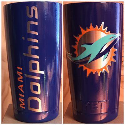 Cup refurbished to a customer's favorite team.