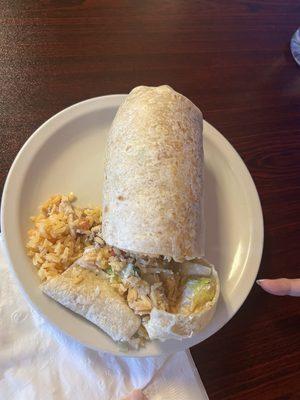 Pollo Burrito w/o beans (as requested)
