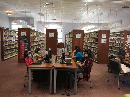 Studious children in active