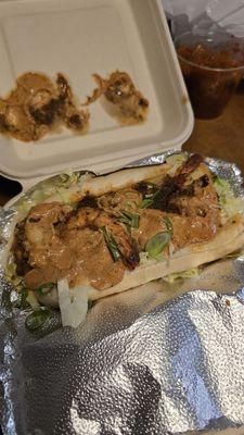 Blackened shrimp po boy