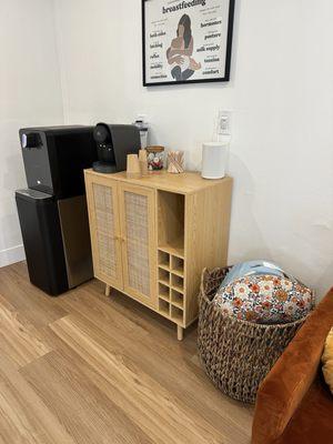 Complimentary drink station