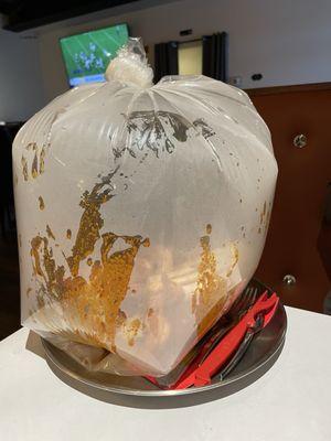 Boil of half shrimp, snow crab legs, and added sausage with Tango Tango