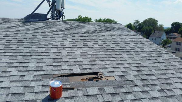 roof was no installed properly