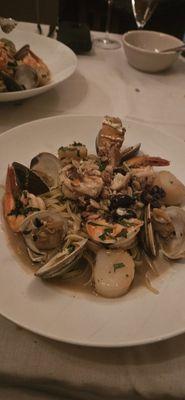 Seafood pasta.