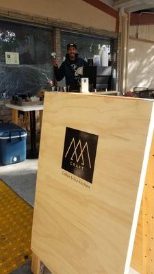 Johnny wants to meet you! Our coffee popup is up and running.