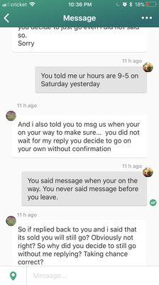 WORST experience dealing with the owner on OfferUp! WORST EVER!