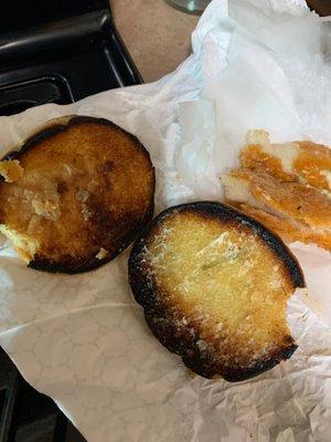Consistently burned buns.